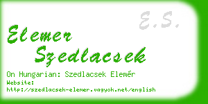 elemer szedlacsek business card